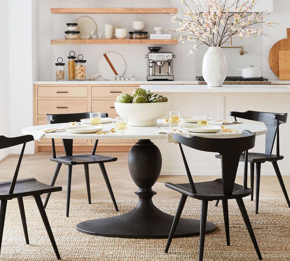 Chapman Oval Marble Pedestal Dining Table Pottery Barn Australia